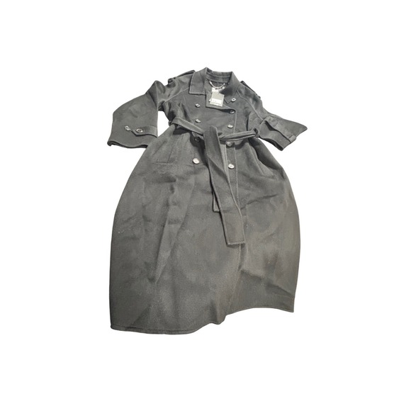 The Kooples NEW Belted Wool Blend Trench Coat Black FR 2/US Medium MSRP $795 - Picture 4 of 10